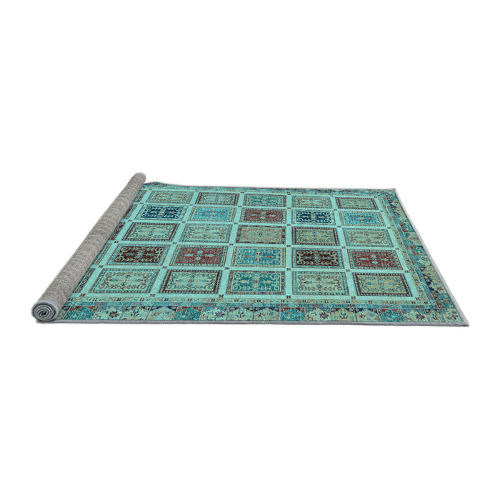 Sideview of Machine Washable Oriental Light Blue Modern Rug, wshabs4047lblu