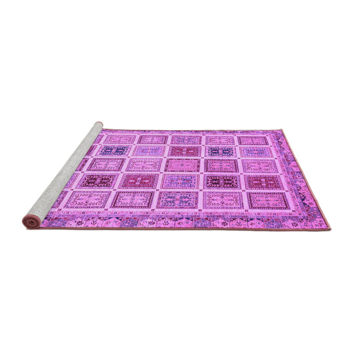 Sideview of Machine Washable Oriental Purple Modern Area Rugs, wshabs4047pur