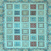 Square Oriental Light Blue Modern Rug, abs4047lblu