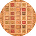 Round Oriental Orange Modern Rug, abs4047org