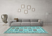 Machine Washable Oriental Light Blue Modern Rug in a Living Room, wshabs4047lblu