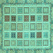 Square Oriental Turquoise Modern Rug, abs4047turq