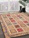 Abstract Rust Pink Oriental Rug in Family Room, abs4047