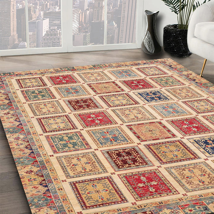 Machine Washable Abstract Rust Pink Rug in a Family Room, wshabs4047