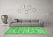 Machine Washable Oriental Emerald Green Modern Area Rugs in a Living Room,, wshabs4047emgrn