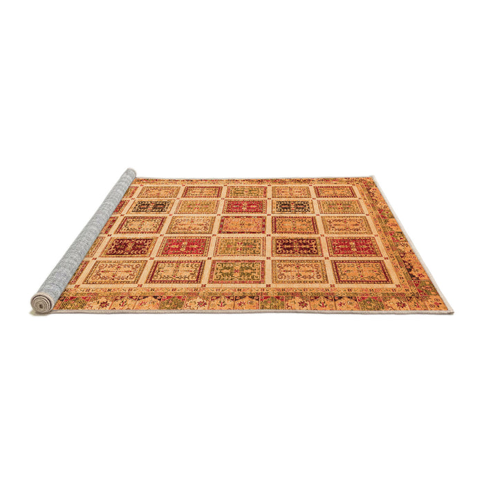 Sideview of Machine Washable Oriental Orange Modern Area Rugs, wshabs4047org