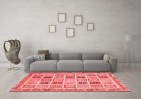 Machine Washable Oriental Red Modern Rug, wshabs4047red