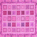 Square Machine Washable Oriental Pink Modern Rug, wshabs4047pnk