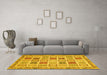 Machine Washable Oriental Yellow Modern Rug in a Living Room, wshabs4047yw