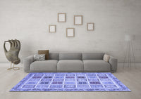 Machine Washable Oriental Blue Modern Rug, wshabs4047blu