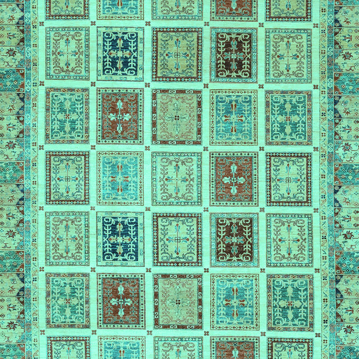 Machine Washable Oriental Turquoise Modern Area Rugs, wshabs4047turq