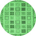 Round Oriental Emerald Green Modern Rug, abs4047emgrn