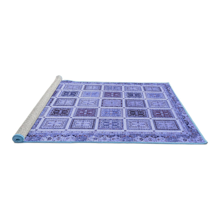 Sideview of Machine Washable Oriental Blue Modern Rug, wshabs4047blu