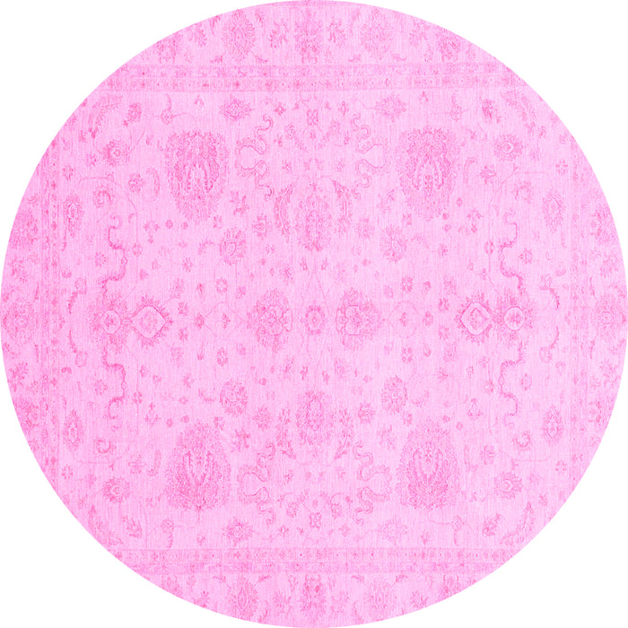 Round Oriental Pink Modern Rug, abs4048pnk