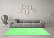 Machine Washable Oriental Emerald Green Modern Area Rugs in a Living Room,, wshabs4048emgrn