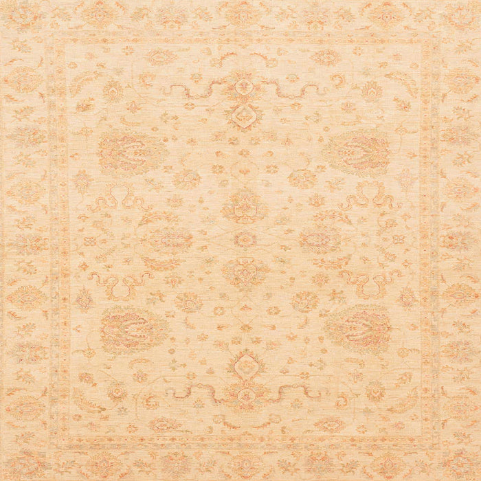 Square Abstract Brown Gold Oriental Rug, abs4048