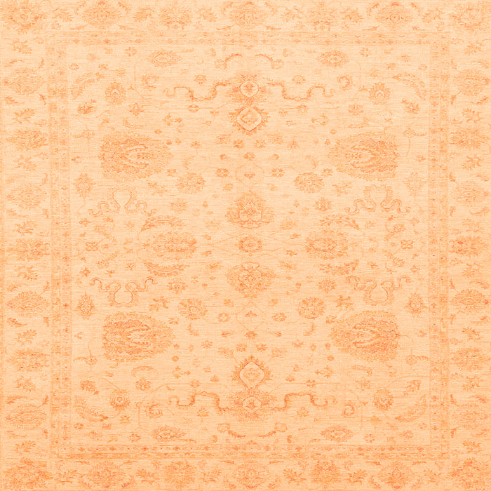 Square Machine Washable Oriental Orange Modern Area Rugs, wshabs4048org