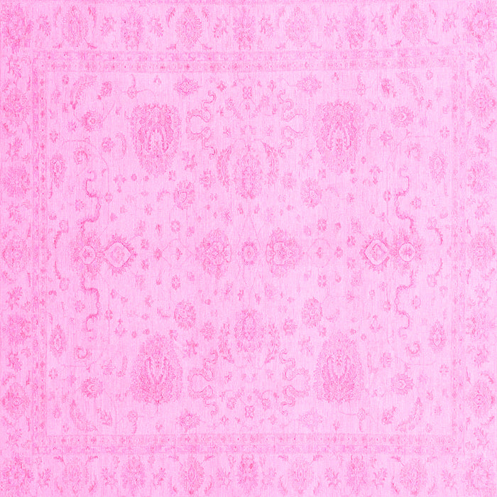 Square Machine Washable Oriental Pink Modern Rug, wshabs4048pnk