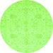 Round Oriental Green Modern Rug, abs4048grn