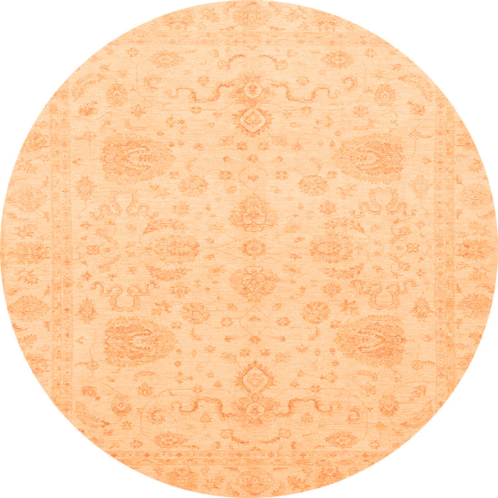 Round Oriental Orange Modern Rug, abs4048org