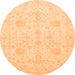 Round Oriental Orange Modern Rug, abs4048org