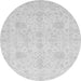 Round Machine Washable Oriental Gray Modern Rug, wshabs4048gry