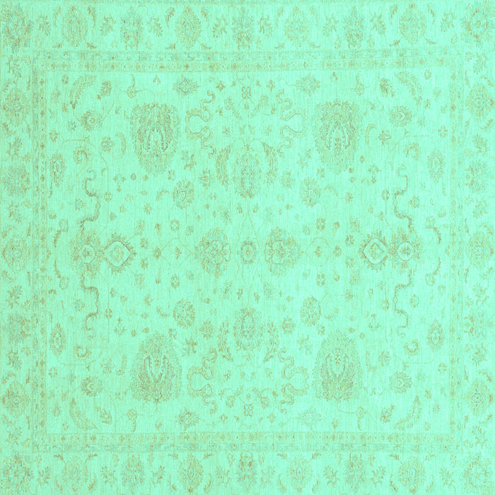 Square Oriental Turquoise Modern Rug, abs4048turq