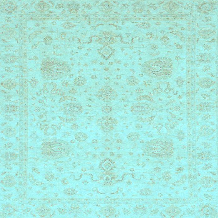 Square Machine Washable Oriental Light Blue Modern Rug, wshabs4048lblu