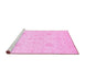 Sideview of Machine Washable Oriental Pink Modern Rug, wshabs4048pnk