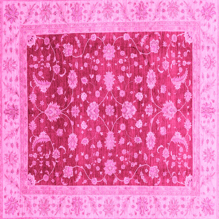 Square Machine Washable Oriental Pink Modern Rug, wshabs4049pnk