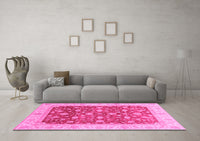 Machine Washable Oriental Pink Modern Rug, wshabs4049pnk