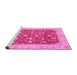 Sideview of Machine Washable Oriental Pink Modern Rug, wshabs4049pnk