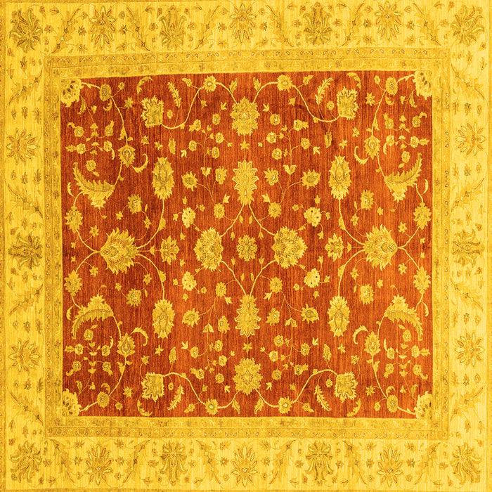 Square Oriental Yellow Modern Rug, abs4049yw