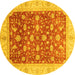 Round Oriental Yellow Modern Rug, abs4049yw