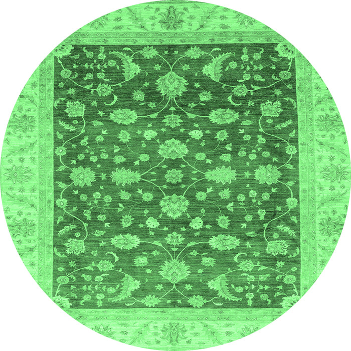Round Oriental Emerald Green Modern Rug, abs4049emgrn
