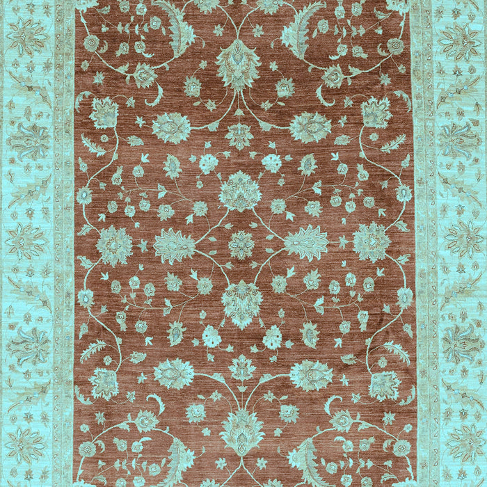 Machine Washable Oriental Light Blue Modern Rug, wshabs4049lblu