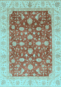 Oriental Light Blue Modern Rug, abs4049lblu