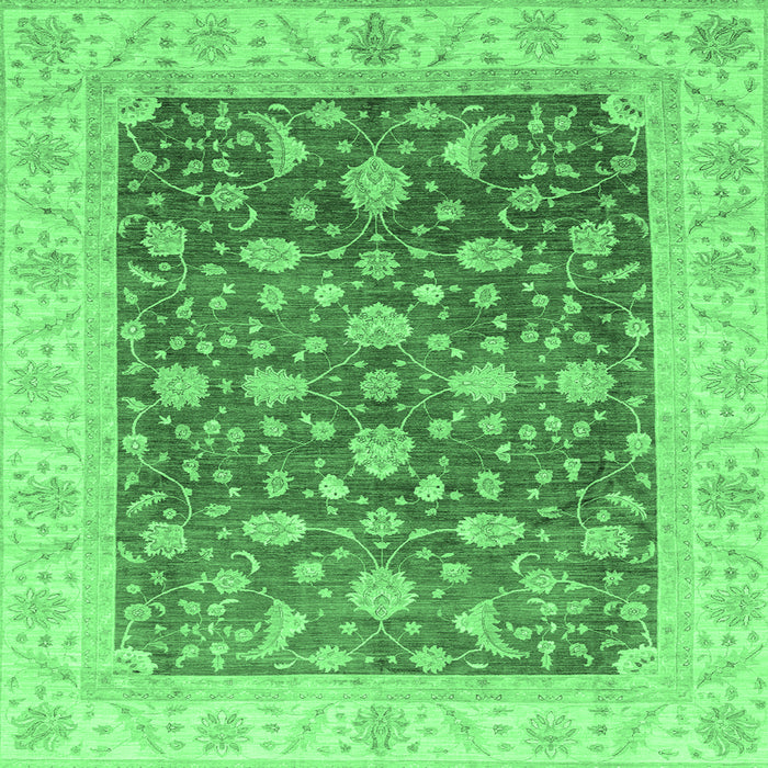 Square Oriental Emerald Green Modern Rug, abs4049emgrn