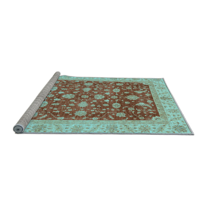 Sideview of Machine Washable Oriental Light Blue Modern Rug, wshabs4049lblu