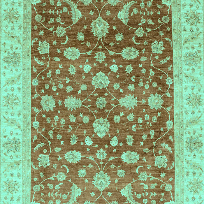 Machine Washable Oriental Turquoise Modern Area Rugs, wshabs4049turq