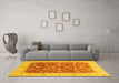 Machine Washable Oriental Yellow Modern Rug in a Living Room, wshabs4049yw