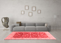 Machine Washable Oriental Red Modern Rug, wshabs4049red