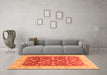 Machine Washable Oriental Orange Modern Area Rugs in a Living Room, wshabs4049org