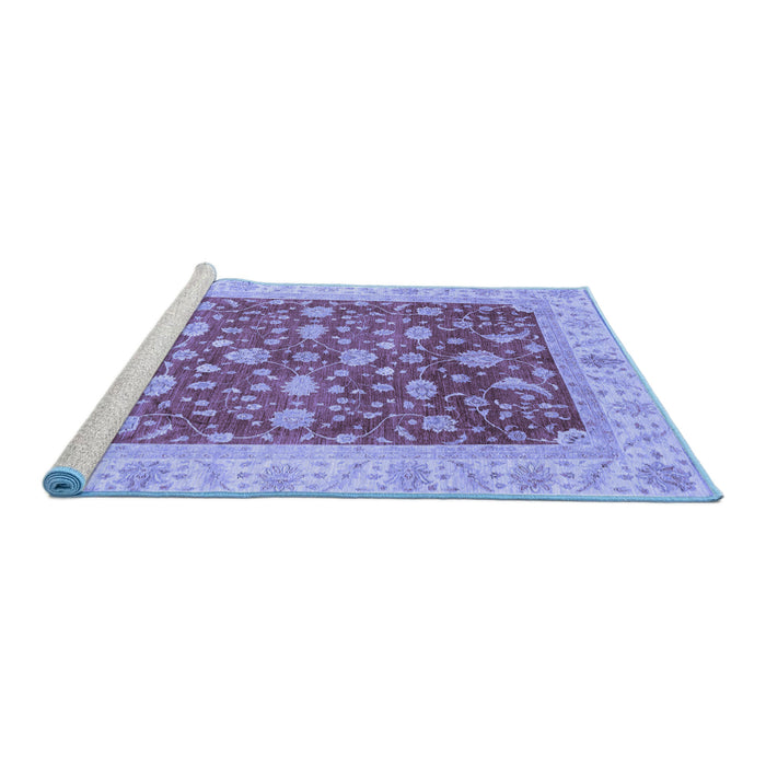 Sideview of Machine Washable Oriental Blue Modern Rug, wshabs4049blu