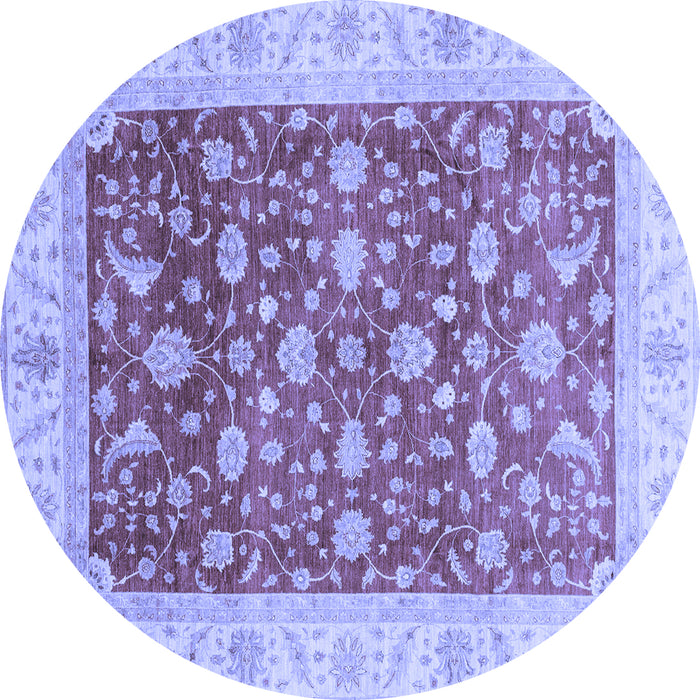 Round Oriental Blue Modern Rug, abs4049blu
