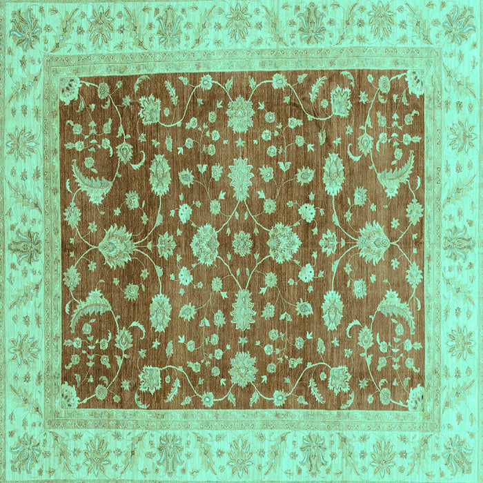 Square Oriental Turquoise Modern Rug, abs4049turq
