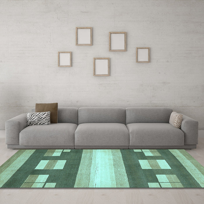 Machine Washable Abstract Light Blue Modern Rug in a Living Room, wshabs404lblu