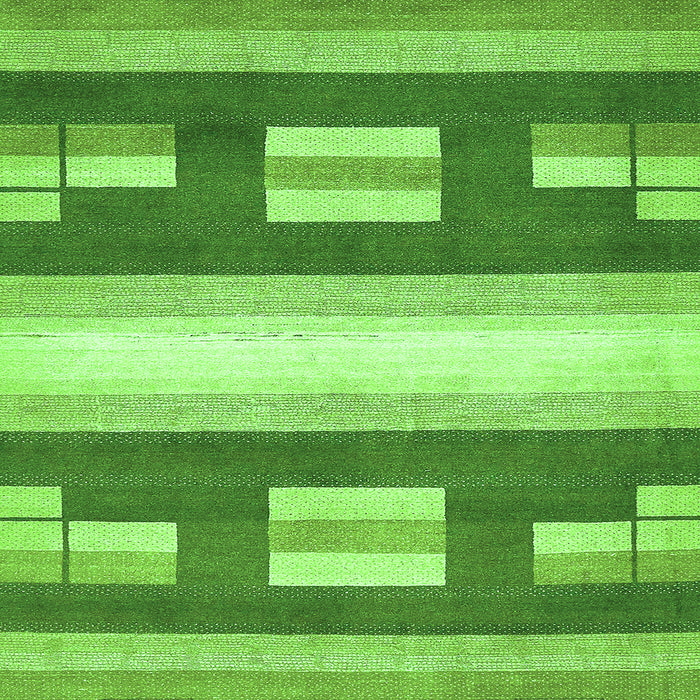 Square Machine Washable Abstract Green Modern Area Rugs, wshabs404grn
