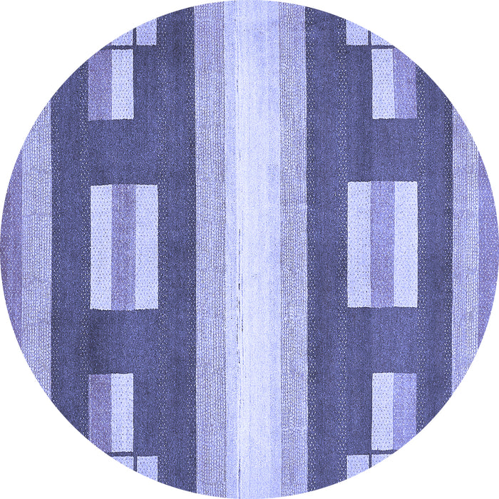 Round Abstract Blue Modern Rug, abs404blu