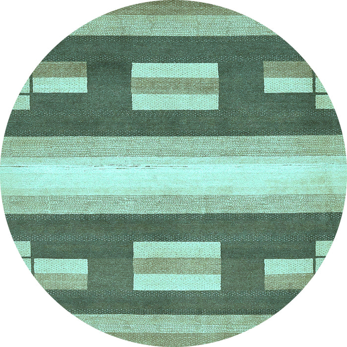 Round Abstract Light Blue Modern Rug, abs404lblu